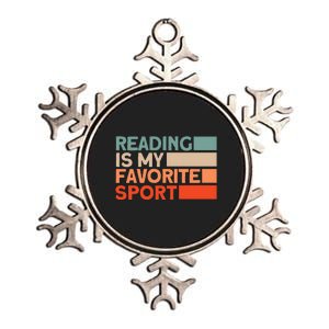 Reading Is My Favorite Sport Bookworm Metallic Star Ornament