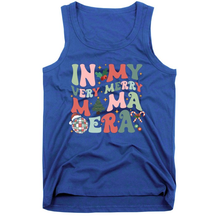 Retro In My Very Merry Mama Era Christmas Mama Disco Ball Gift Tank Top