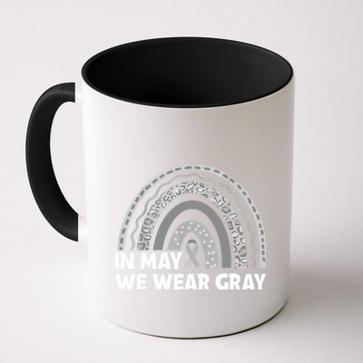 Rainbow In May We Wear Gray For Brain Cancer Awareness Mug