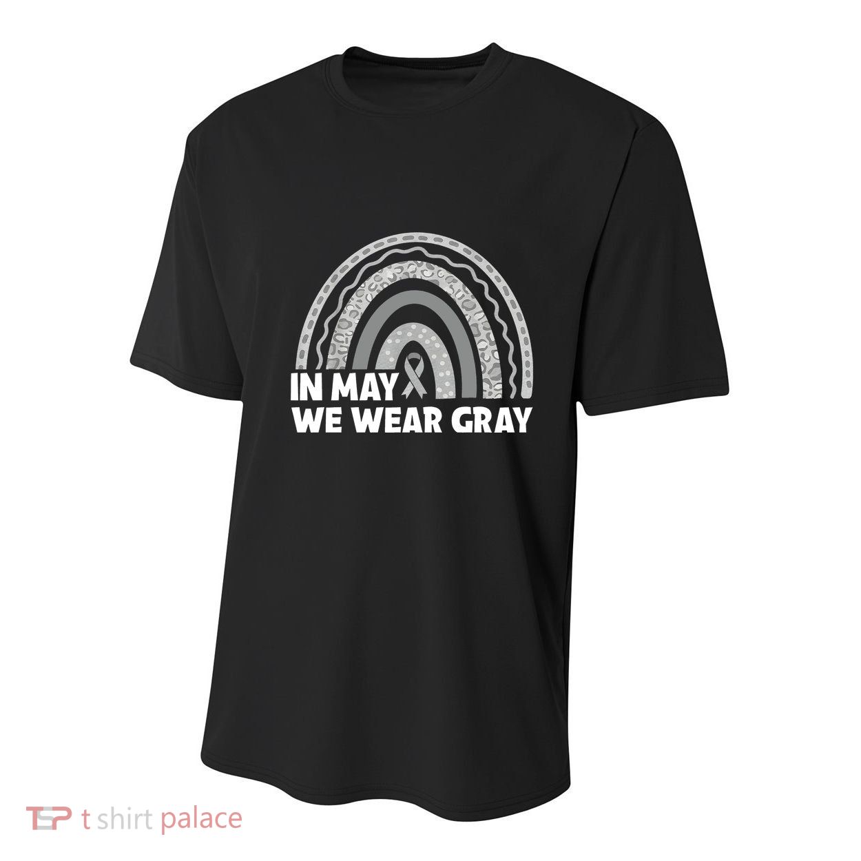 Rainbow In May We Wear Gray For Brain Cancer Awareness Youth Performance Sprint T-Shirt