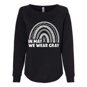 Rainbow In May We Wear Gray For Brain Cancer Awareness Womens California Wash Sweatshirt