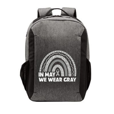 Rainbow In May We Wear Gray For Brain Cancer Awareness Vector Backpack