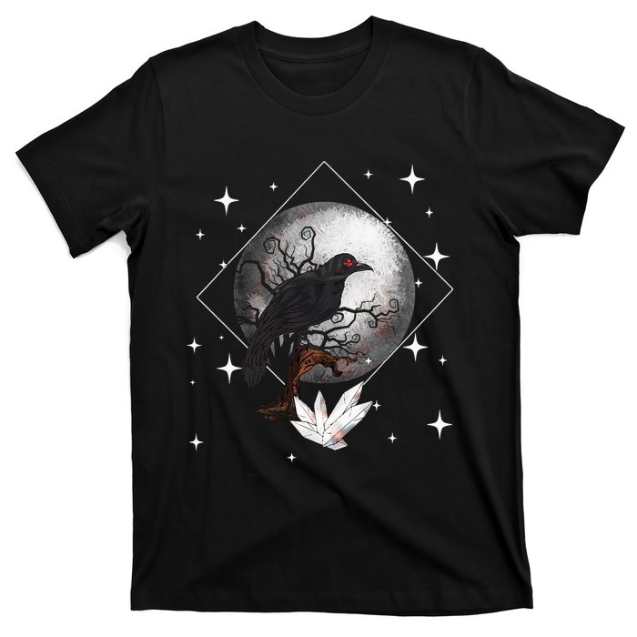 Raven In Moonlight Witchcraft Crow Occult Witchcraft T-Shirt