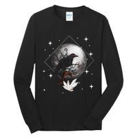 Raven In Moonlight Witchcraft Crow Occult Witchcraft Tall Long Sleeve T-Shirt