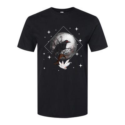 Raven In Moonlight Witchcraft Crow Occult Witchcraft Softstyle® CVC T-Shirt