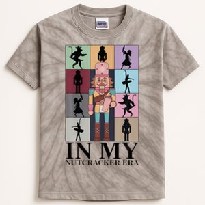 Retro In My Nutcracker Era Christmas Ballet Dancer Kids Tie-Dye T-Shirt