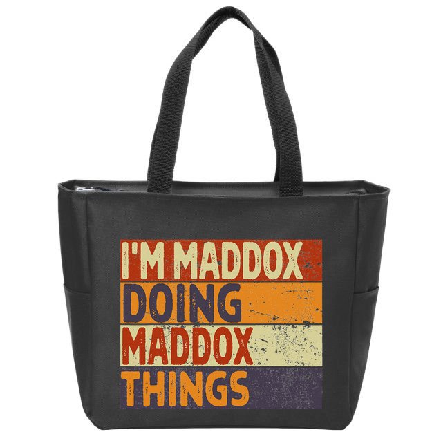 Retro IM Maddox Doing Maddox Things Funny Birthday Joke Zip Tote Bag