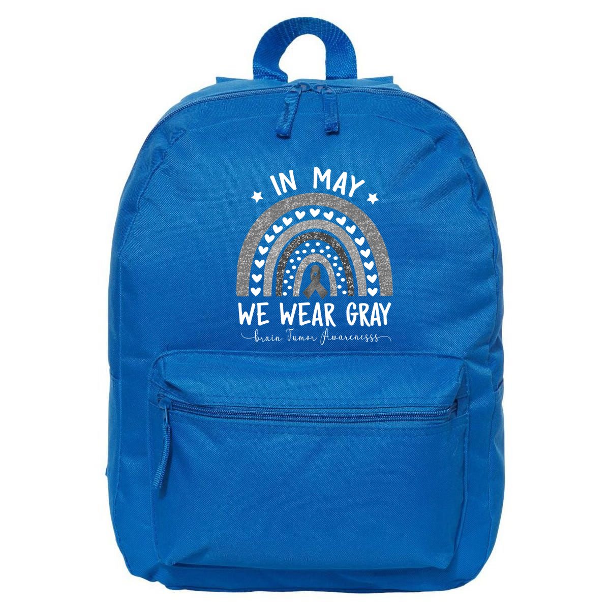 Rainbow In May We Wear Gray Brain Tumor Awareness Month Gift 16 in Basic Backpack