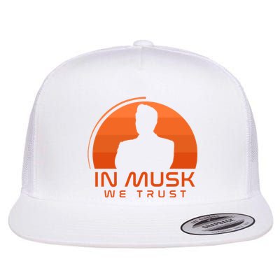 Retro In Musk We Trust Flat Bill Trucker Hat