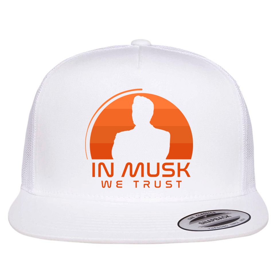 Retro In Musk We Trust Flat Bill Trucker Hat