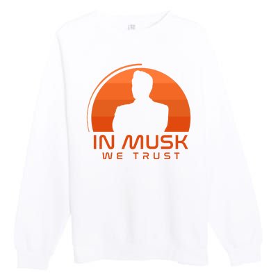 Retro In Musk We Trust Premium Crewneck Sweatshirt