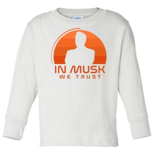 Retro In Musk We Trust Toddler Long Sleeve Shirt