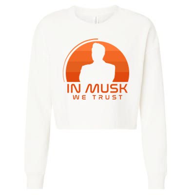 Retro In Musk We Trust Cropped Pullover Crew