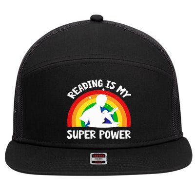 Reading Is My Superpower Book 7 Panel Mesh Trucker Snapback Hat