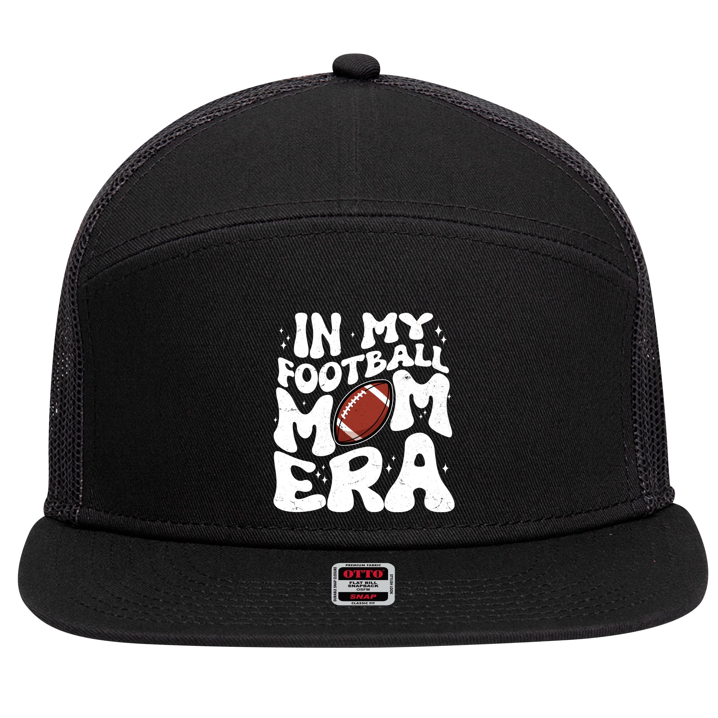 Retro In My Football Mom Era 7 Panel Mesh Trucker Snapback Hat