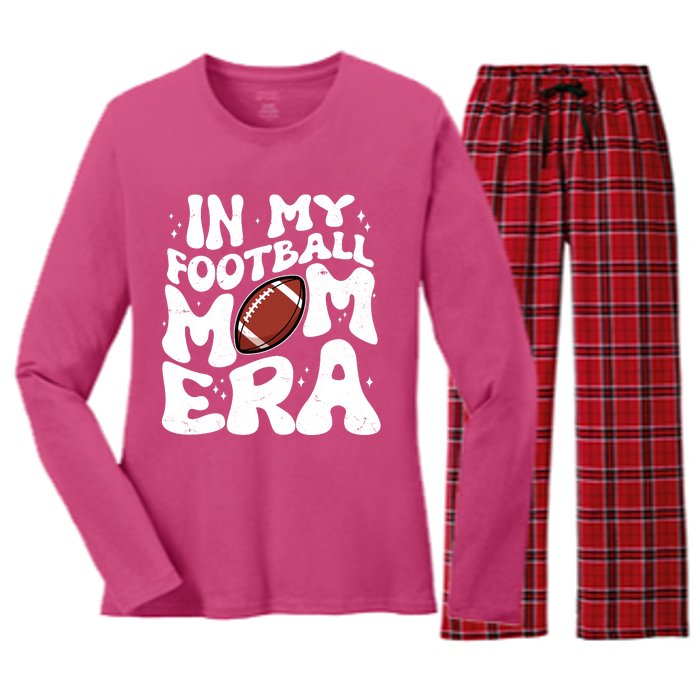 Retro In My Football Mom Era Women's Long Sleeve Flannel Pajama Set 