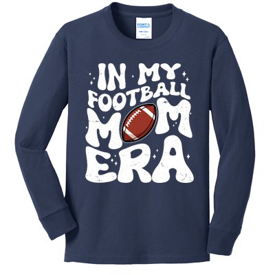 Retro In My Football Mom Era Kids Long Sleeve Shirt