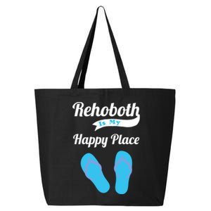 Rehoboth Is My Happy Place Cute Delaware Beach Vacation Meaningful Gift 25L Jumbo Tote