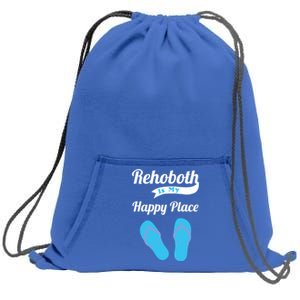 Rehoboth Is My Happy Place Cute Delaware Beach Vacation Meaningful Gift Sweatshirt Cinch Pack Bag