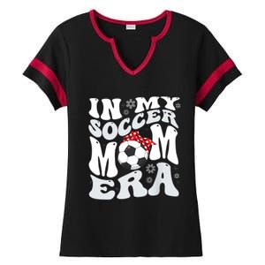 Retro In My Soccer Mom Era Mama Boy Ladies Halftime Notch Neck Tee