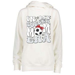 Retro In My Soccer Mom Era Mama Boy Womens Funnel Neck Pullover Hood