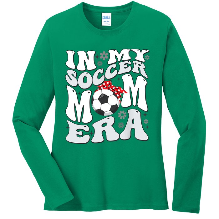 Retro In My Soccer Mom Era Mama Boy Ladies Long Sleeve Shirt