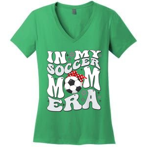 Retro In My Soccer Mom Era Mama Boy Women's V-Neck T-Shirt