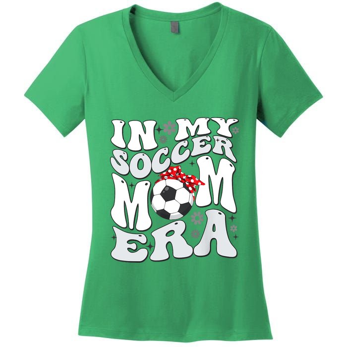 Retro In My Soccer Mom Era Mama Boy Women's V-Neck T-Shirt