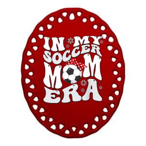 Retro In My Soccer Mom Era Mama Boy Ceramic Oval Ornament