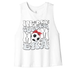 Retro In My Soccer Mom Era Mama Boy Women's Racerback Cropped Tank