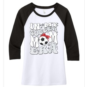 Retro In My Soccer Mom Era Mama Boy Women's Tri-Blend 3/4-Sleeve Raglan Shirt