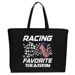 Racing Is My Favorite Season Race Car Cotton Canvas Jumbo Tote