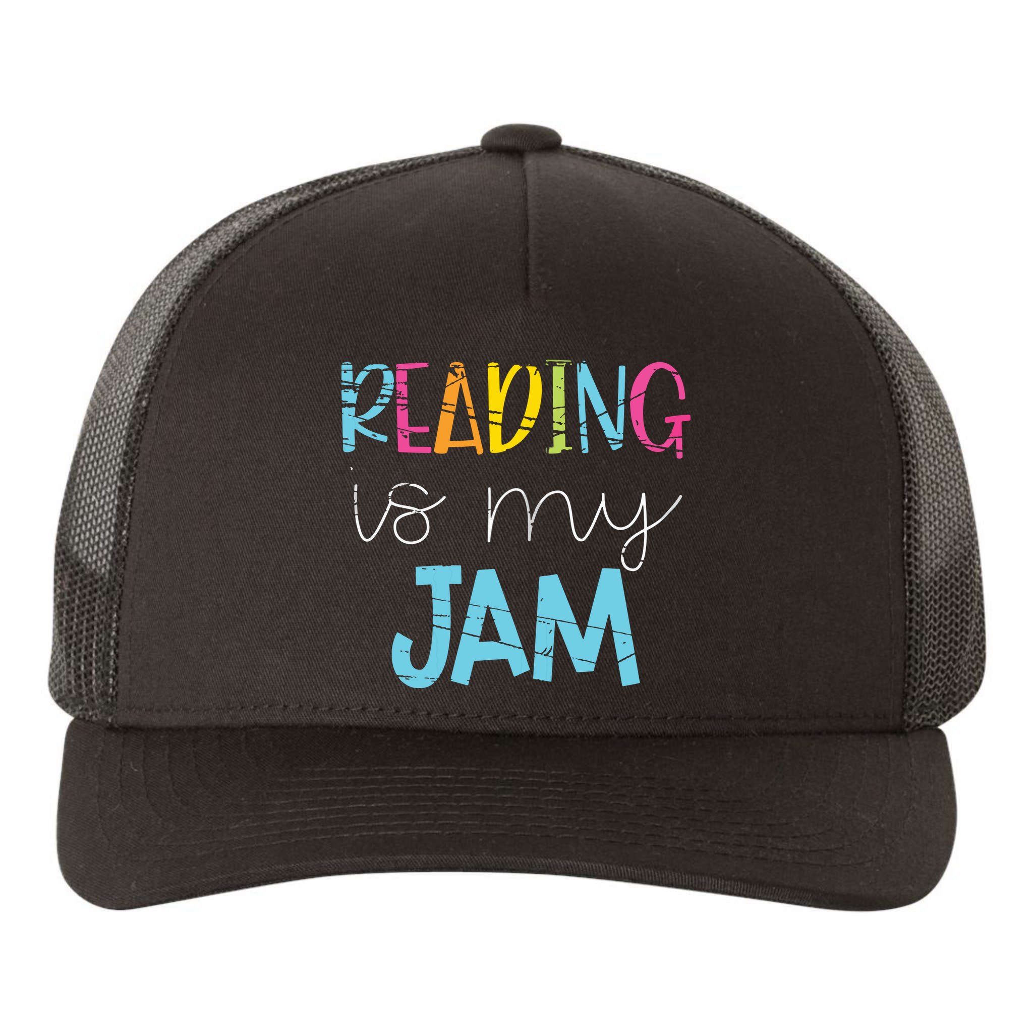 Reading Is My Jam Read Teacher ELA Teacher Yupoong Adult 5-Panel Trucker Hat