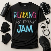 Reading Is My Jam Read Teacher ELA Teacher Cooling Performance Crew T-Shirt