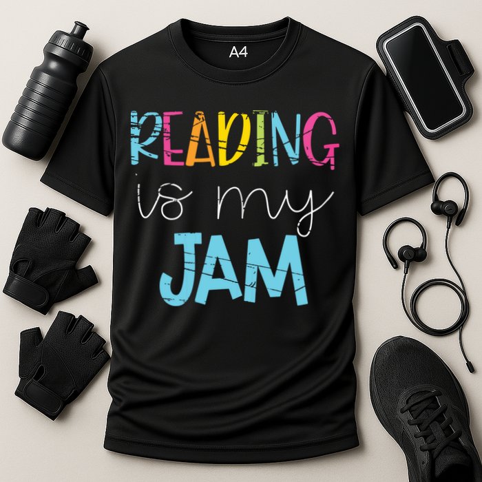 Reading Is My Jam Read Teacher ELA Teacher Cooling Performance Crew T-Shirt