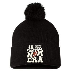 Retro In My Football Mom Era Football Mama Pom Pom 12in Knit Beanie