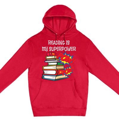 Reading Is My Super Power Superhero Best English Teacher Premium Pullover Hoodie