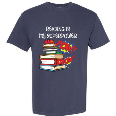 Reading Is My Super Power Superhero Best English Teacher Garment-Dyed Heavyweight T-Shirt