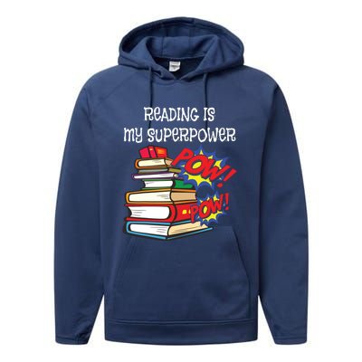 Reading Is My Super Power Superhero Best English Teacher Performance Fleece Hoodie