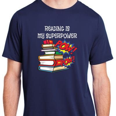 Reading Is My Super Power Superhero Best English Teacher Adult ChromaSoft Performance T-Shirt