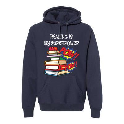 Reading Is My Super Power Superhero Best English Teacher Premium Hoodie