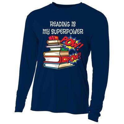 Reading Is My Super Power Superhero Best English Teacher Cooling Performance Long Sleeve Crew