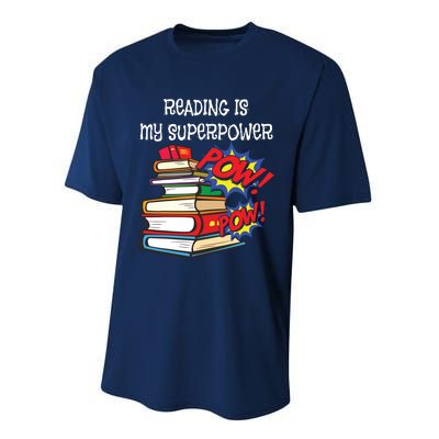 Reading Is My Super Power Superhero Best English Teacher Performance Sprint T-Shirt