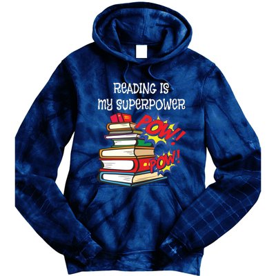 Reading Is My Super Power Superhero Best English Teacher Tie Dye Hoodie