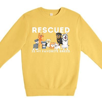 Rescued Is My Favorite Breed Animal Rescue Premium Crewneck Sweatshirt