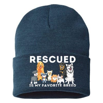 Rescued Is My Favorite Breed Animal Rescue Sustainable Knit Beanie