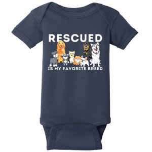 Rescued Is My Favorite Breed Animal Rescue Baby Bodysuit