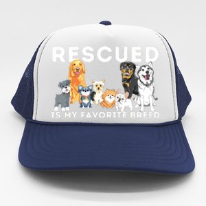 Rescued Is My Favorite Breed Animal Rescue Trucker Hat