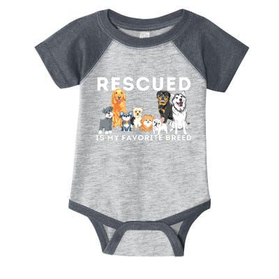 Rescued Is My Favorite Breed Animal Rescue Infant Baby Jersey Bodysuit