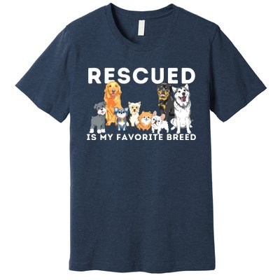 Rescued Is My Favorite Breed Animal Rescue Premium T-Shirt